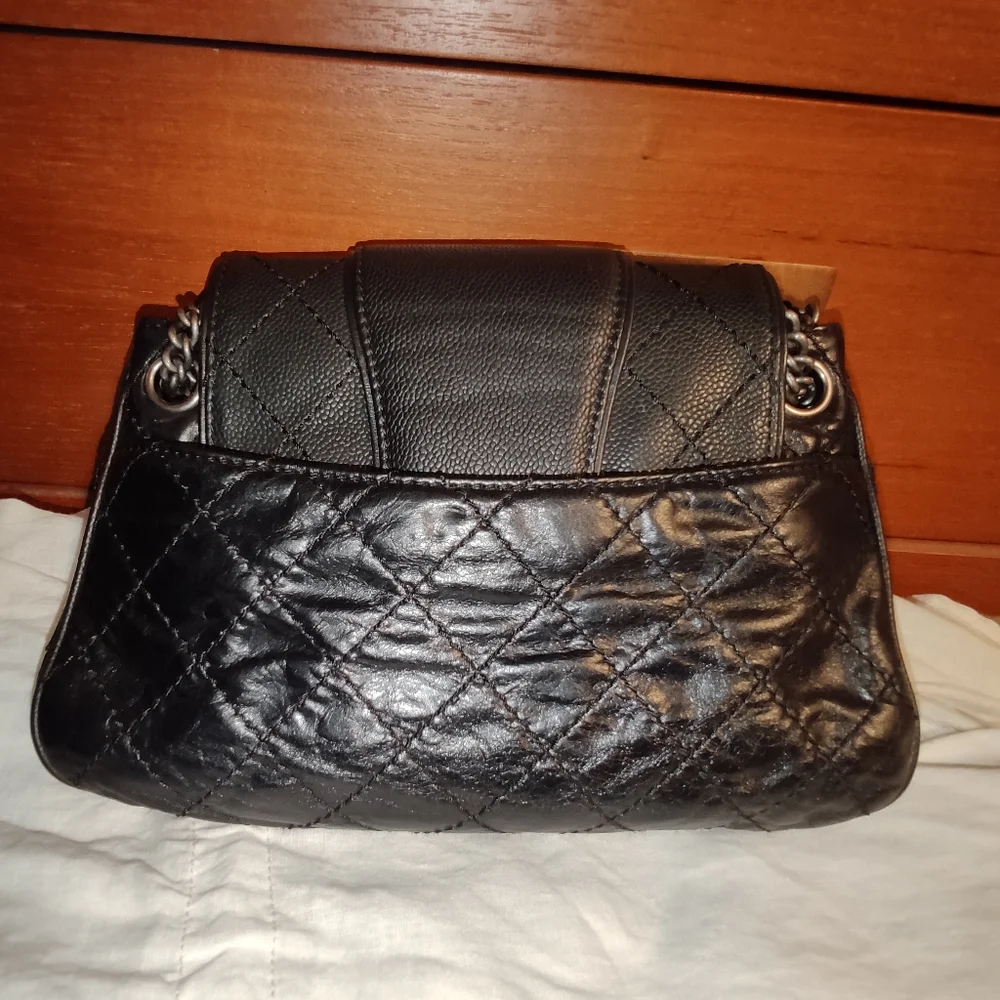 CHANEL Caviar And Aged Calfskin Medium Bubble Graphic Messenger Bag Black